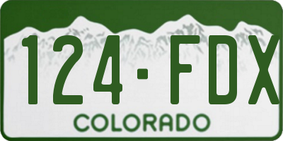 CO license plate 124FDX