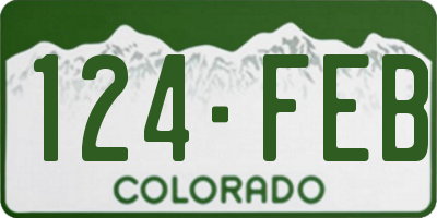 CO license plate 124FEB