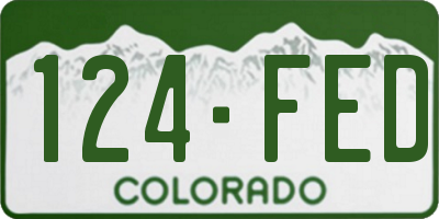 CO license plate 124FED