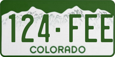 CO license plate 124FEE