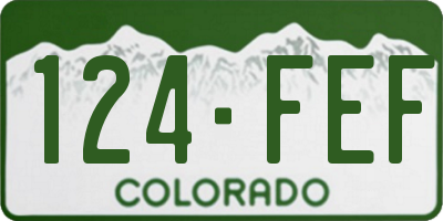 CO license plate 124FEF