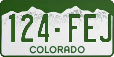 CO license plate 124FEJ