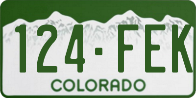 CO license plate 124FEK