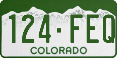 CO license plate 124FEQ