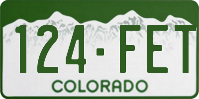 CO license plate 124FET