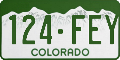 CO license plate 124FEY