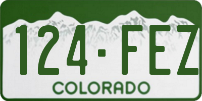 CO license plate 124FEZ
