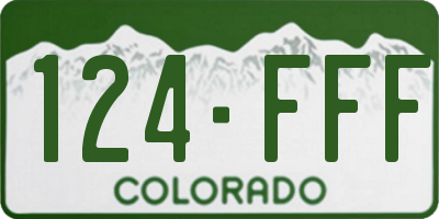 CO license plate 124FFF