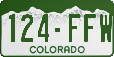 CO license plate 124FFW