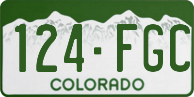 CO license plate 124FGC