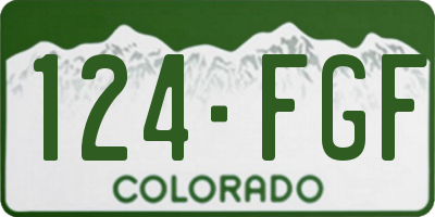 CO license plate 124FGF