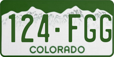 CO license plate 124FGG
