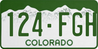 CO license plate 124FGH