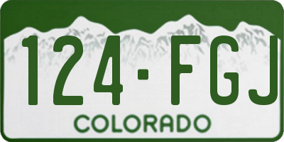 CO license plate 124FGJ