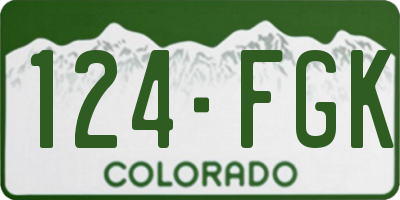 CO license plate 124FGK