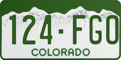 CO license plate 124FGO