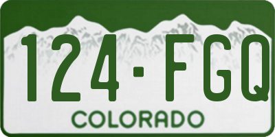 CO license plate 124FGQ