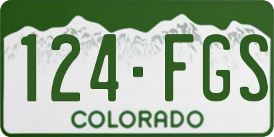 CO license plate 124FGS