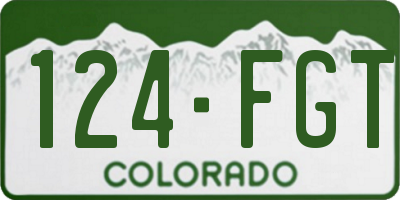 CO license plate 124FGT