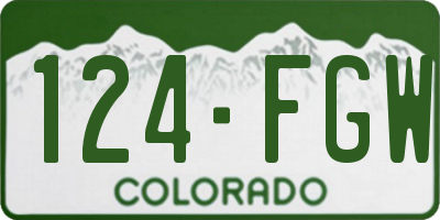 CO license plate 124FGW