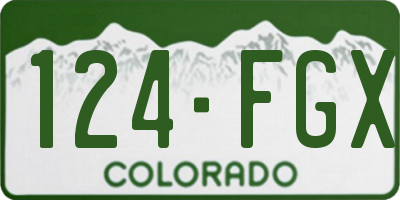 CO license plate 124FGX