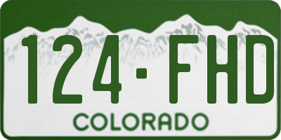 CO license plate 124FHD