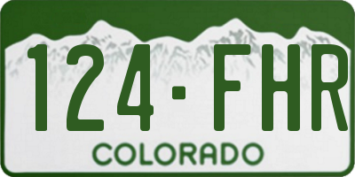 CO license plate 124FHR