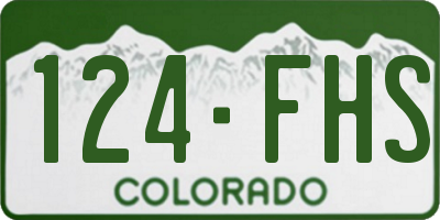 CO license plate 124FHS