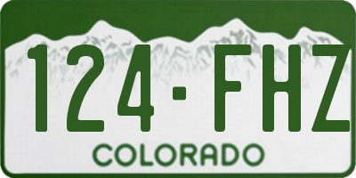 CO license plate 124FHZ