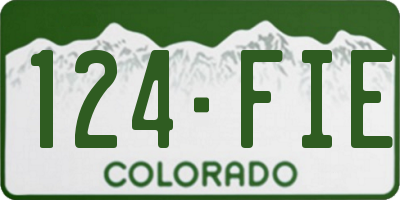 CO license plate 124FIE