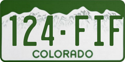 CO license plate 124FIF