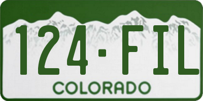 CO license plate 124FIL