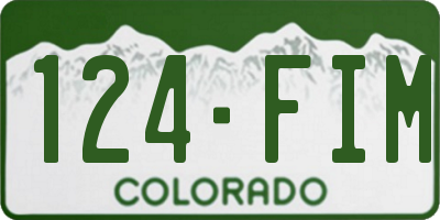 CO license plate 124FIM