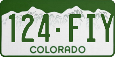 CO license plate 124FIY