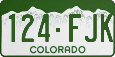 CO license plate 124FJK