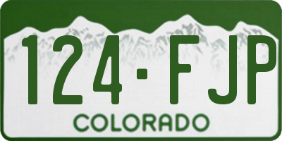 CO license plate 124FJP