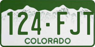 CO license plate 124FJT