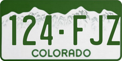 CO license plate 124FJZ