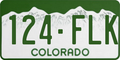 CO license plate 124FLK