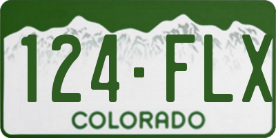 CO license plate 124FLX