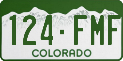 CO license plate 124FMF