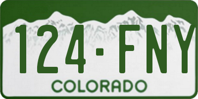 CO license plate 124FNY