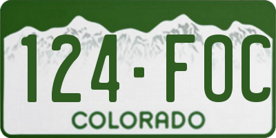 CO license plate 124FOC