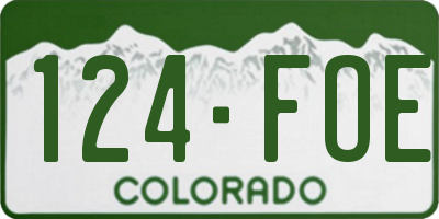 CO license plate 124FOE