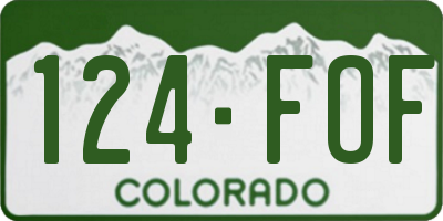 CO license plate 124FOF