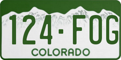 CO license plate 124FOG