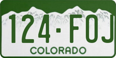 CO license plate 124FOJ