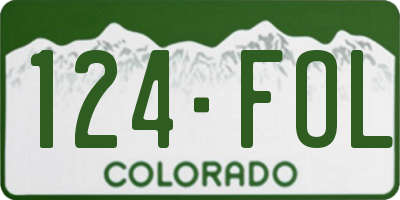 CO license plate 124FOL