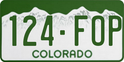 CO license plate 124FOP