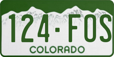 CO license plate 124FOS